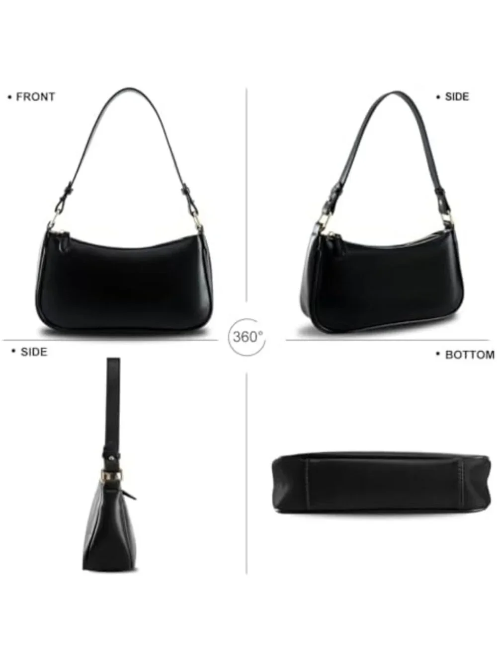 Stylish Leather Hobo Sling Tote Bag for Women - Retro Clutch with 2 Straps